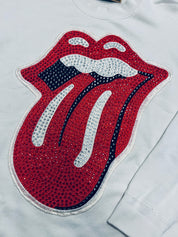 MadeWorn Rolling Stones Rhinestone Sweatshirt