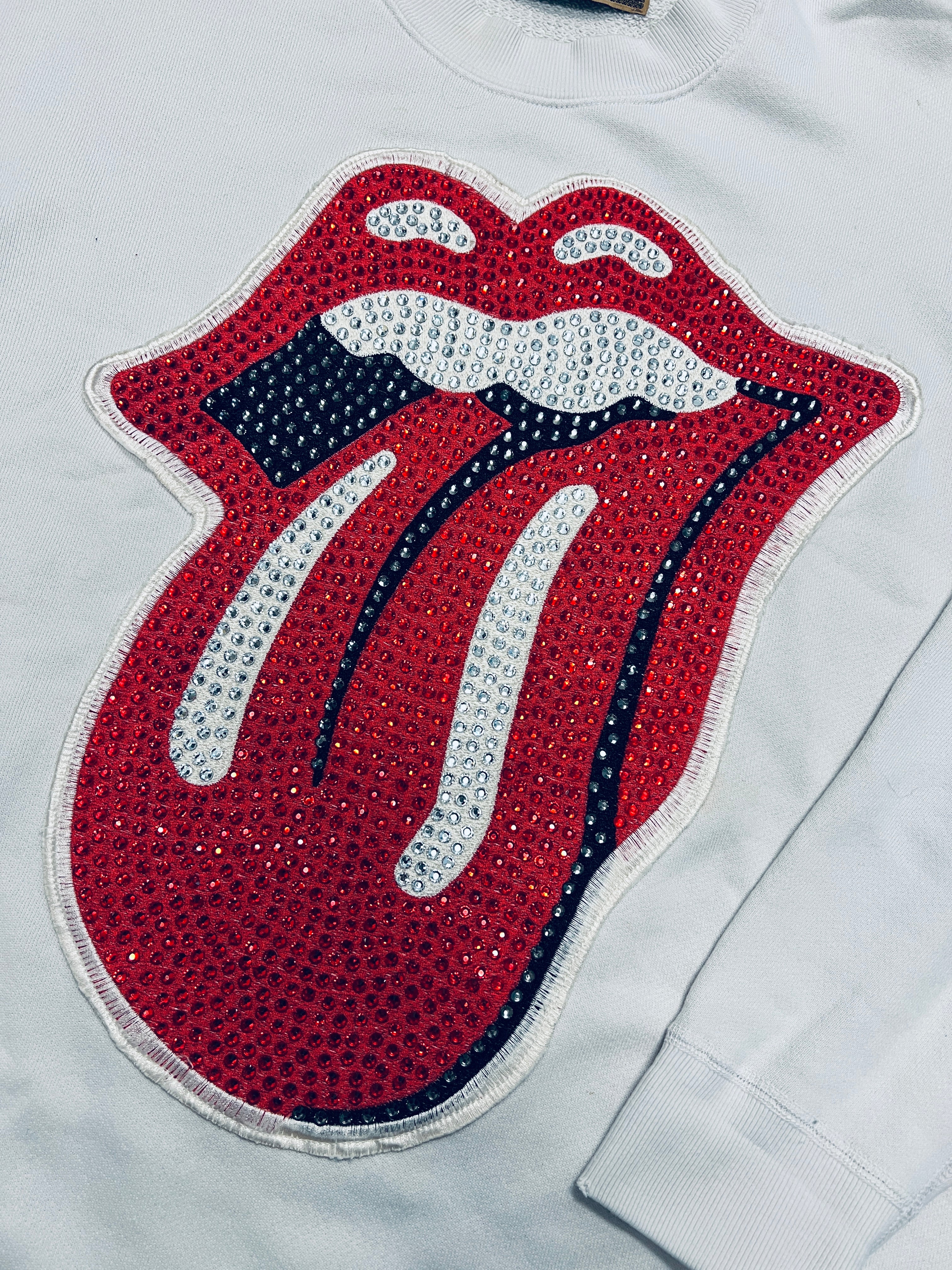 MadeWorn Rolling Stones Rhinestone Sweatshirt