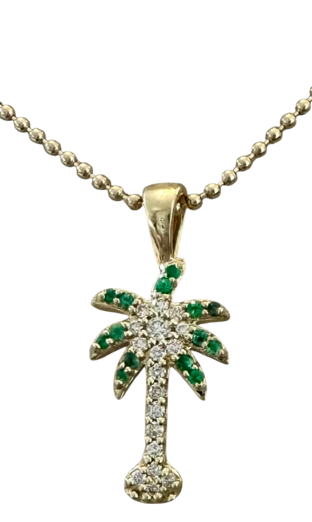 S.Row Designs Emerald & Diamond Palm Tree Charm