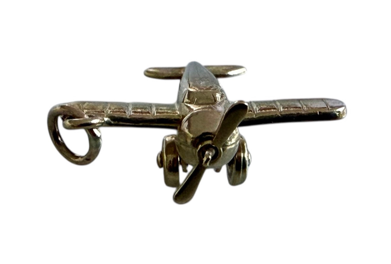 Vintage 14KT Gold Articulating Airplane Charm