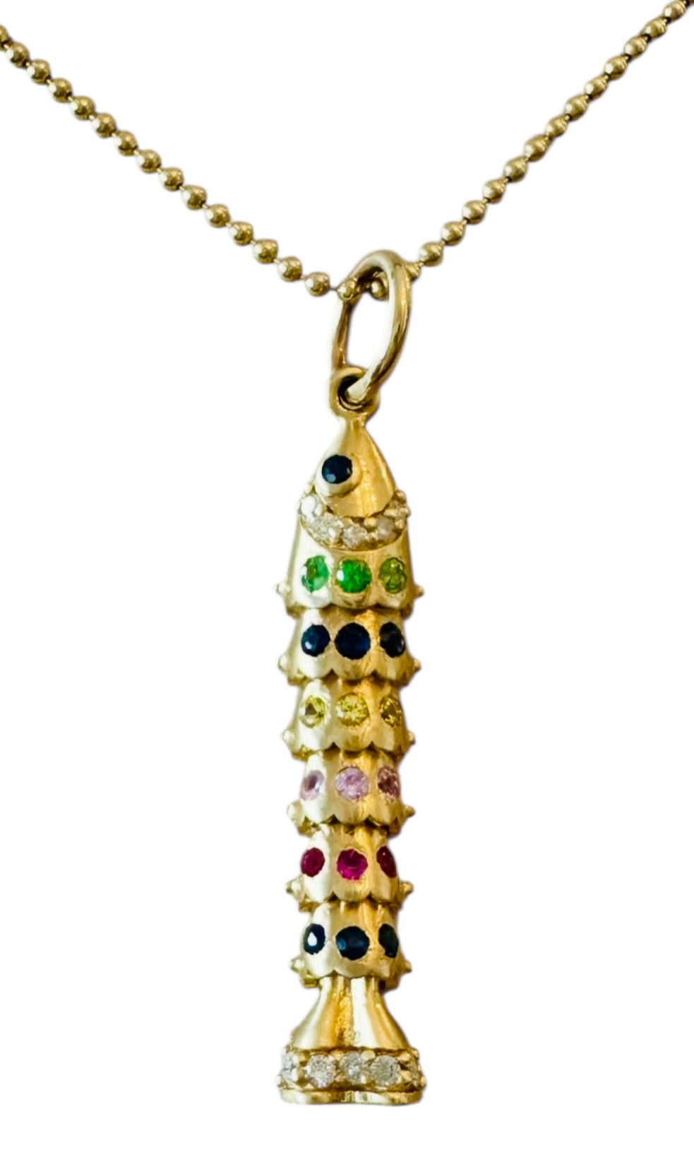 S.Row Designs Multicolor Sapphire Fish Charm