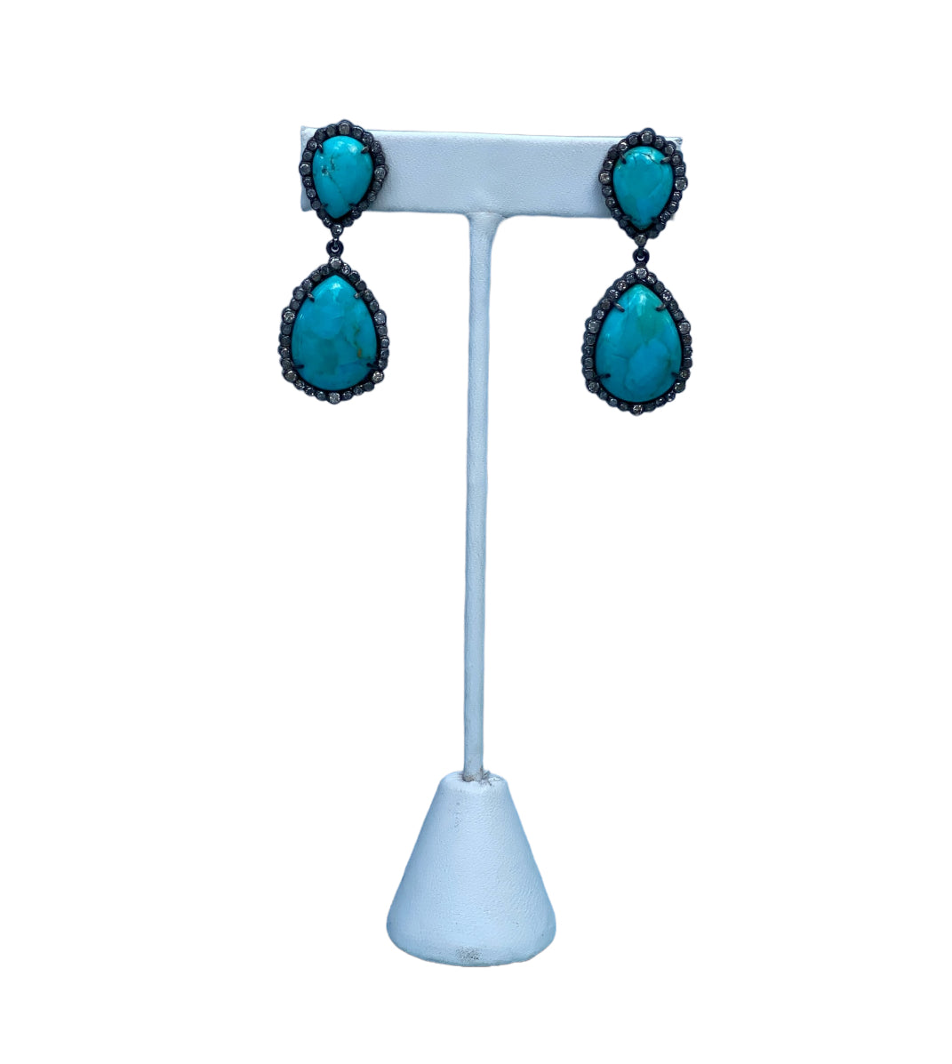 S.Row Designs Turquoise and Diamond Earrings