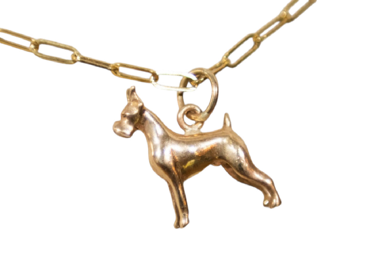 Vintage 14KT Doberman Dog Charm