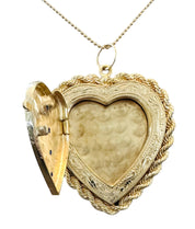 14KT Gold Vintage Sapphire Heart Locket Charm