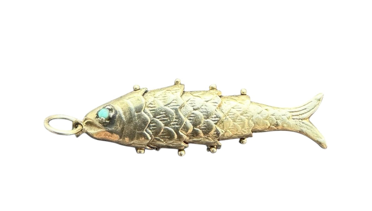 Vintage 14KT Gold Articulating Fish Charm