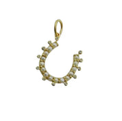 S. Row Designs Gold Pearl Horseshoe Charm