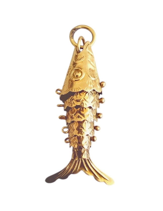 Vintage 14KT Gold Articulating Fish Charm