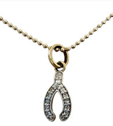 S.Row Designs 14K Gold and Diamond  Petite Wishbone Charm