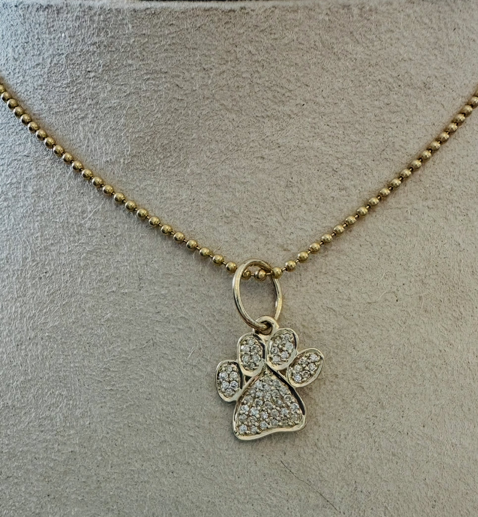 S.Row Designs 14KT & Diamond Dog Paw Charm
