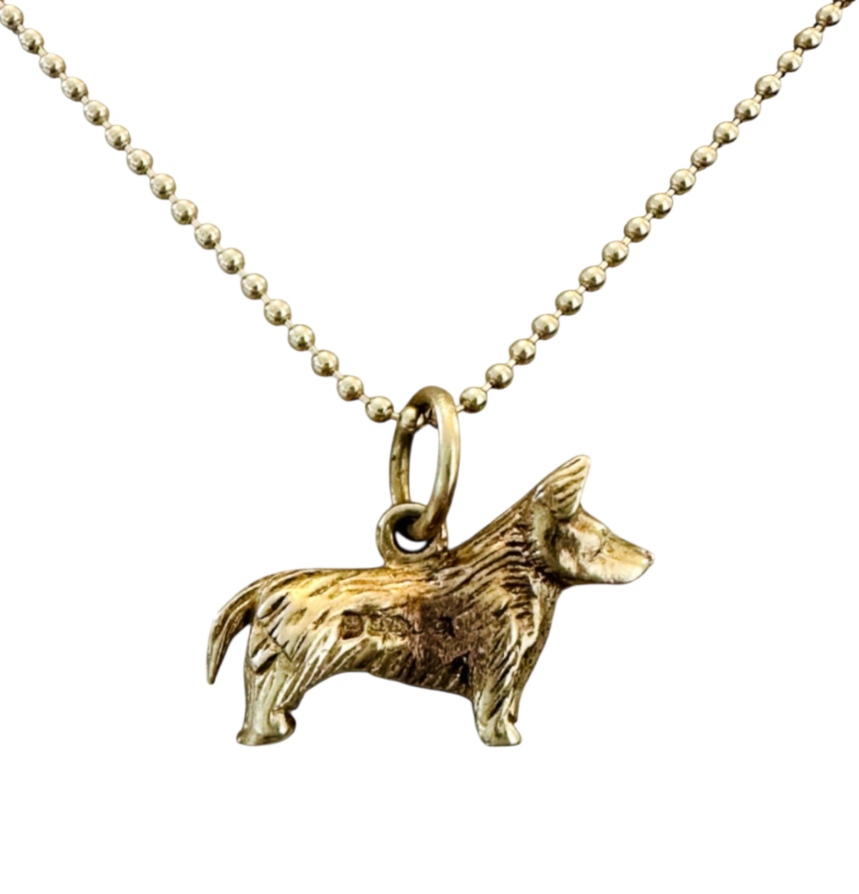 14KT Gold Vintage Corgi Charm