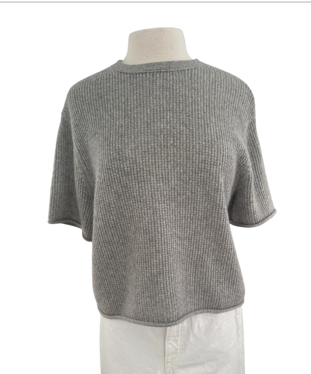 White + Warren Cashmere Waffle Mesh Tee