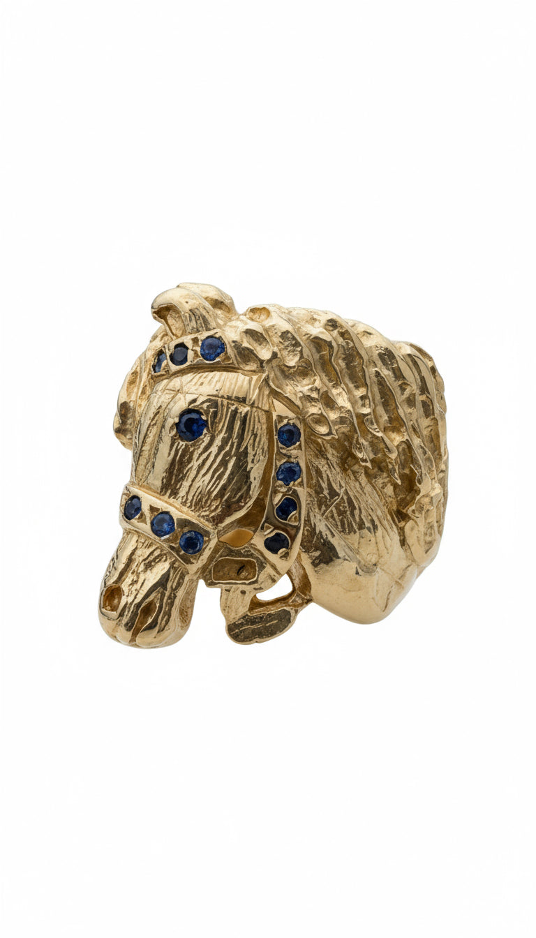 16KT Gold Vintage Horse Ring