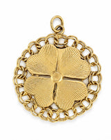Vintage 14KT Gold Double-Sided Four-Leaf Clover Charm