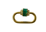 S.Row Designs Caribiner Lock with emerald & diamonds