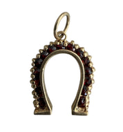 Vintage 14KT Gold Ruby Horseshoe Charm