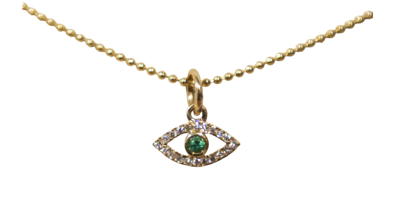 S. Row Designs Gold Evil Green Eye Charm