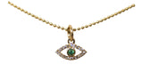 S. Row Designs Gold Evil Green Eye Charm