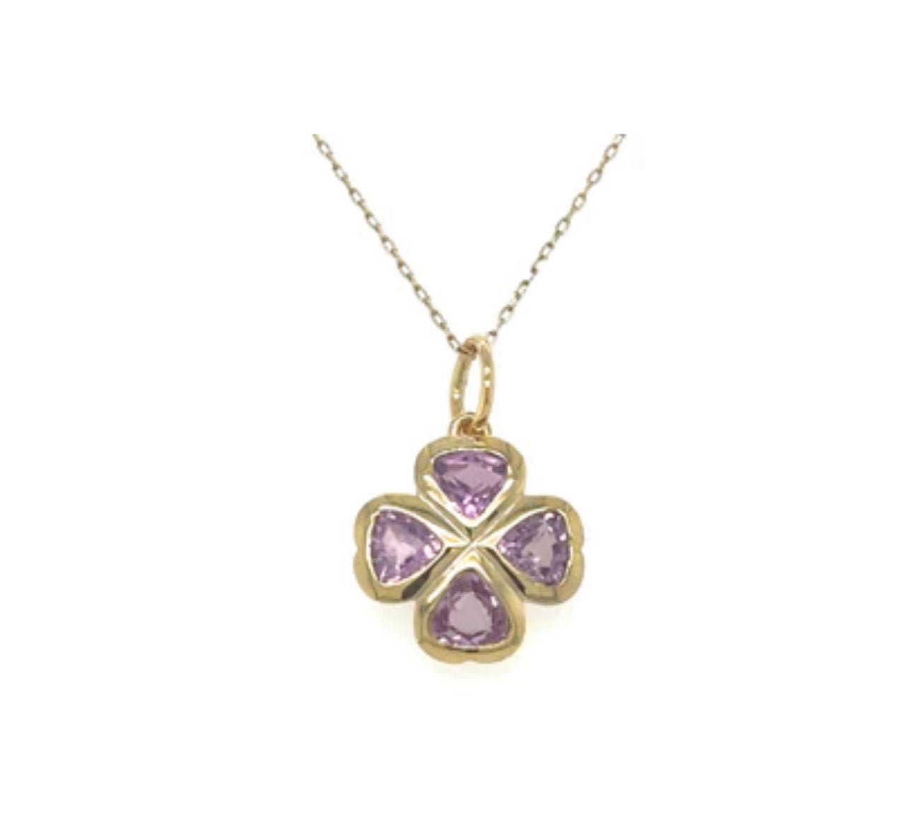 S.Row Designs Pink Sapphire Clover Charm