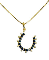 S.Row Designs Sapphire & Diamond Horseshoe Charm