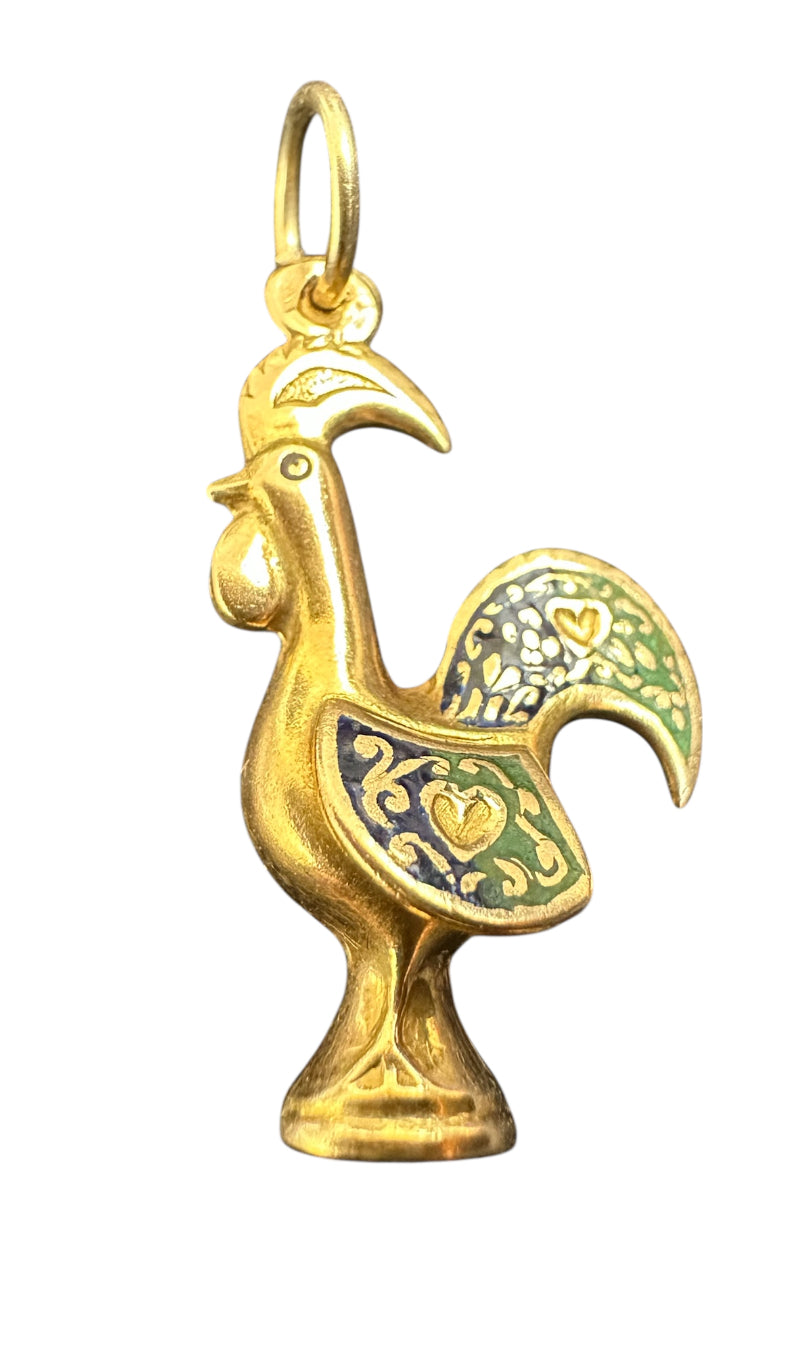 Vintage 18KT Gold Portuguese Rooster Charm