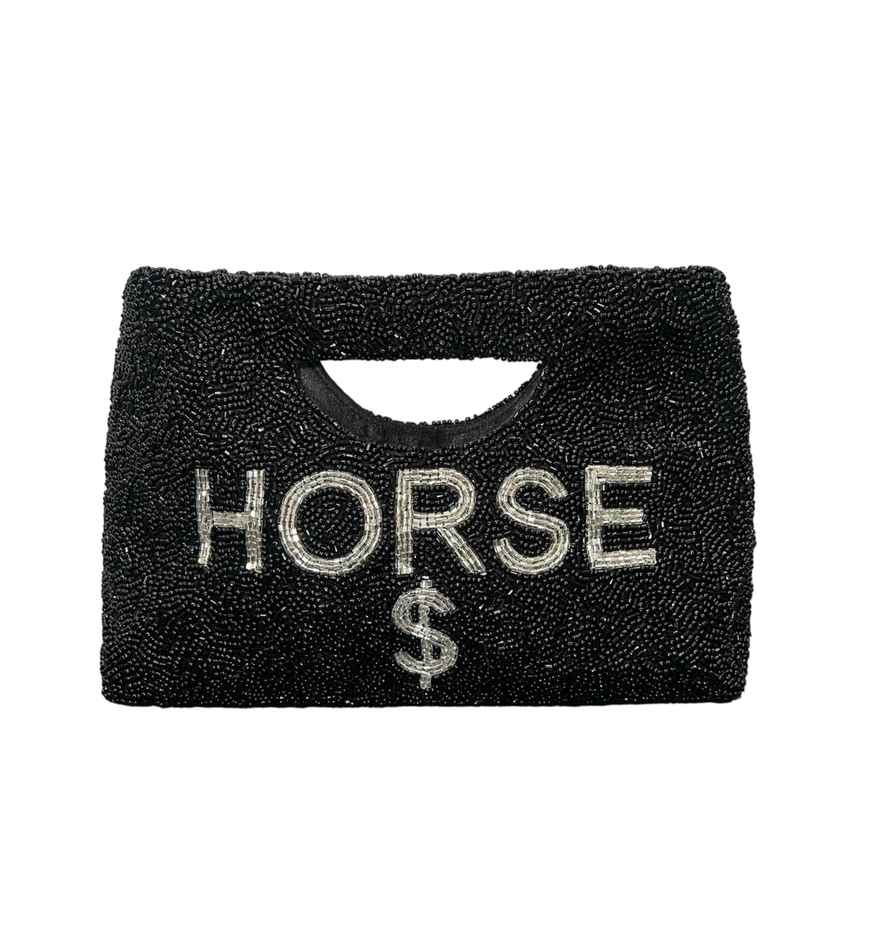 Beaded Horse $ Cut Out Clutch