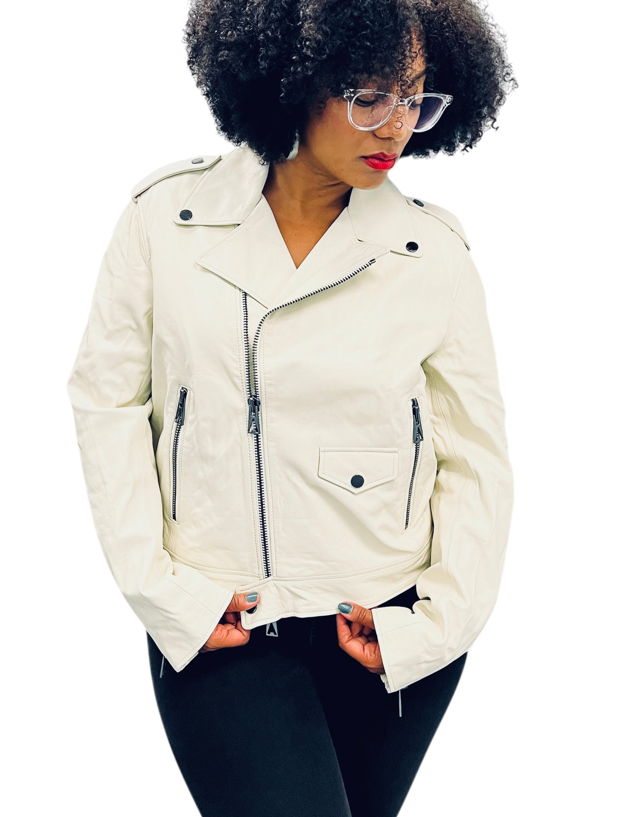Ahirain Leather Biker Jacket