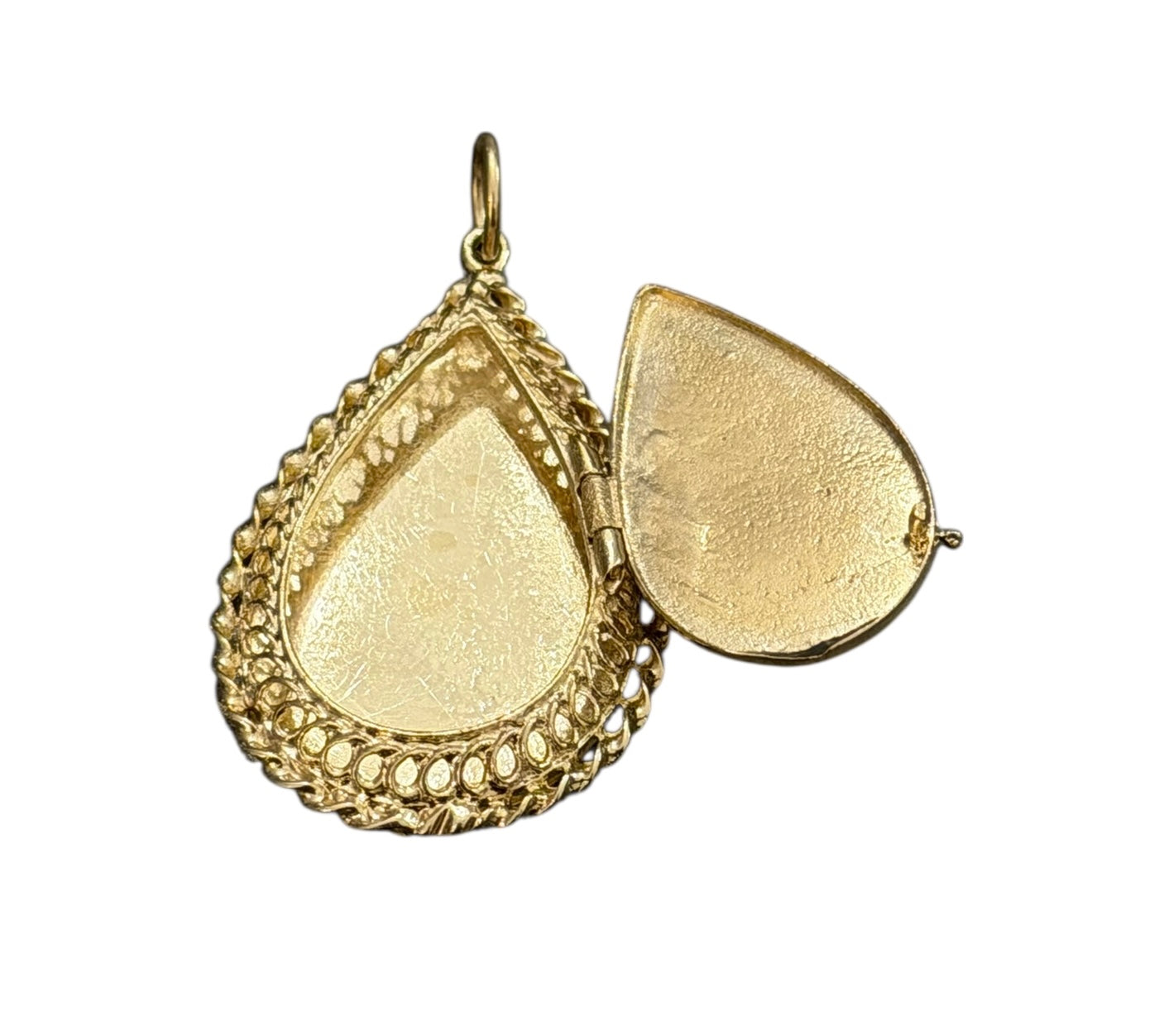 Vintage 14KT Gold Teardrop Locket Charm
