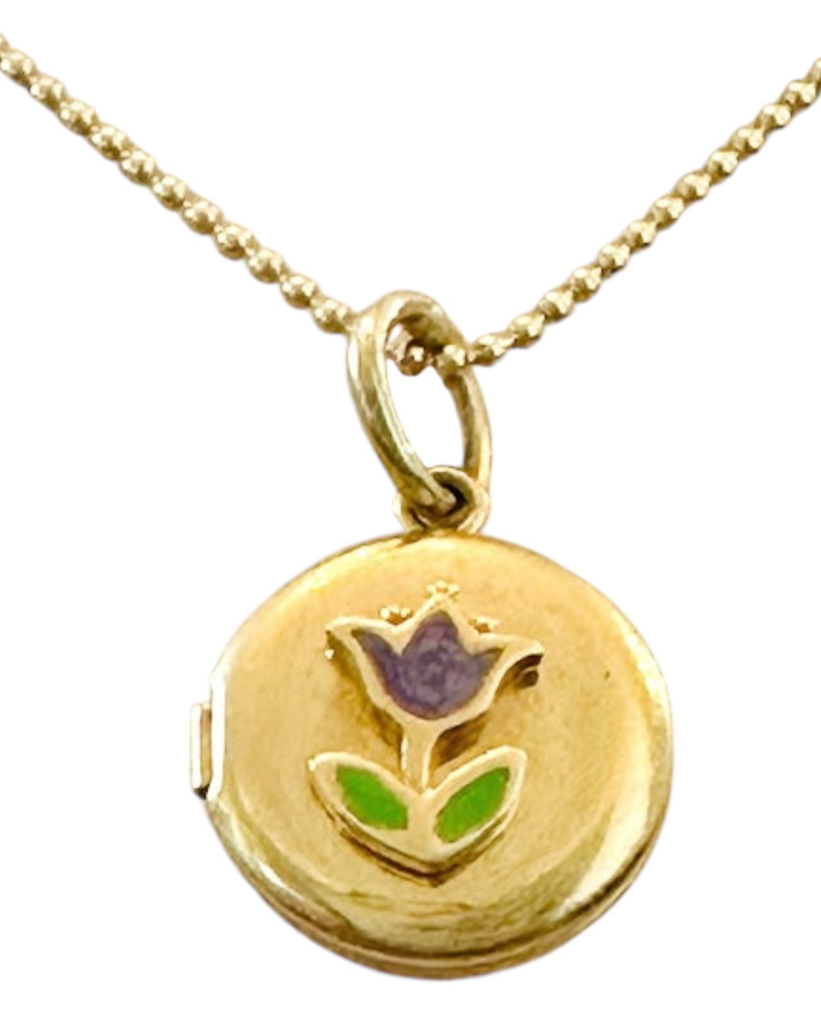 Vintage 14KT Gold Locket Charm with Flower