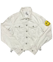 Collab322 White Denim Jacket with Raw Bottom Edge