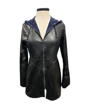 Leather Reversible Waterproof Hooded Jacket