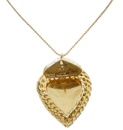 14KT Gold Vintage Heart Locket with Diamond Charm.