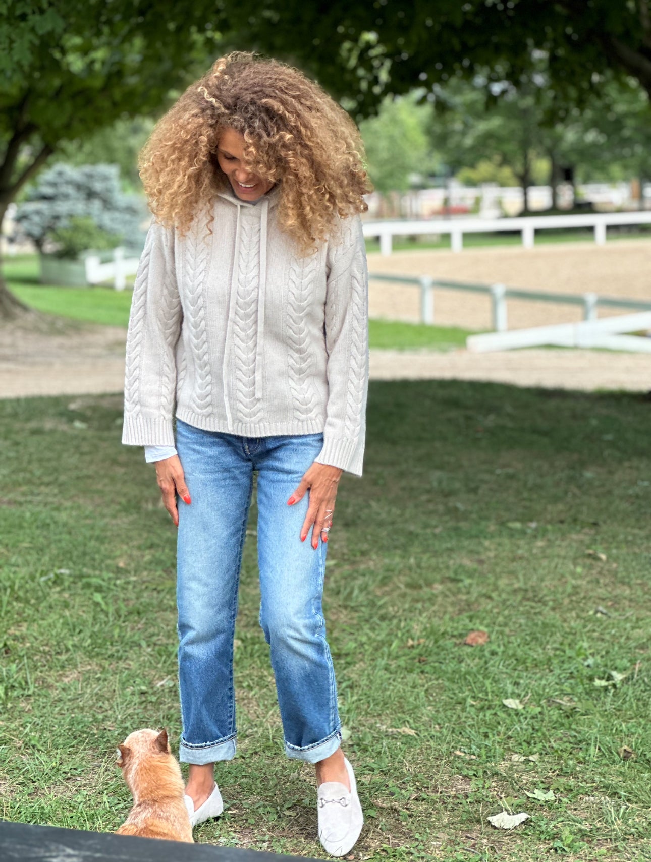 W.Cashmere Cooper Cable Knit Hoodie Pullover