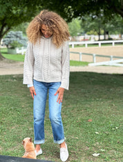 W.Cashmere Cooper Cable Knit Hoodie Pullover
