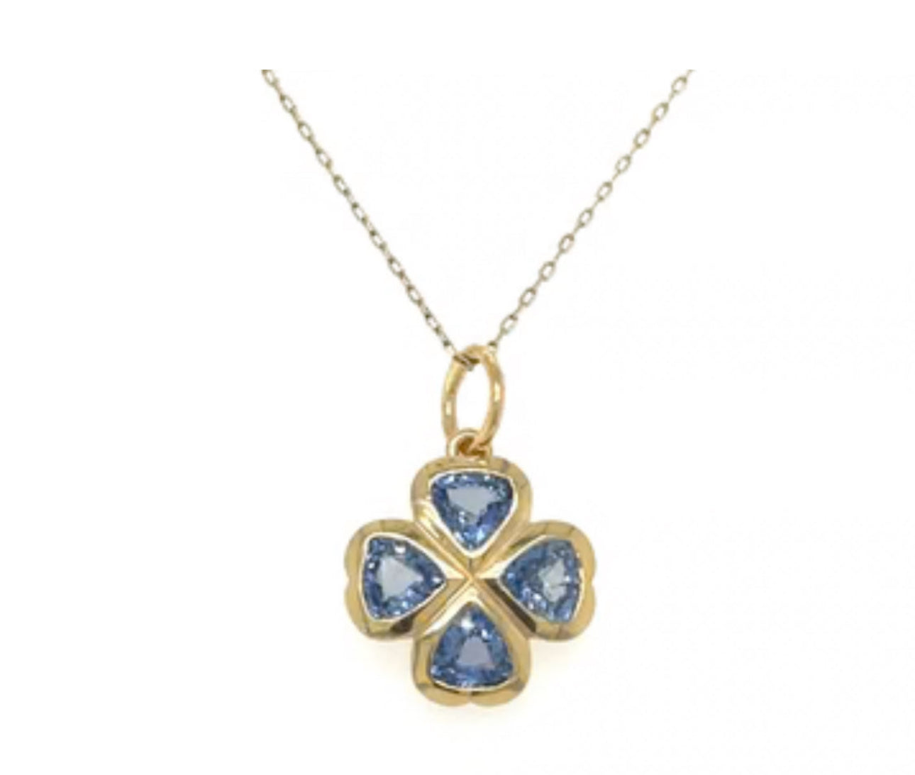 S.Row Designs Petite Blue Sapphire Clover Charm