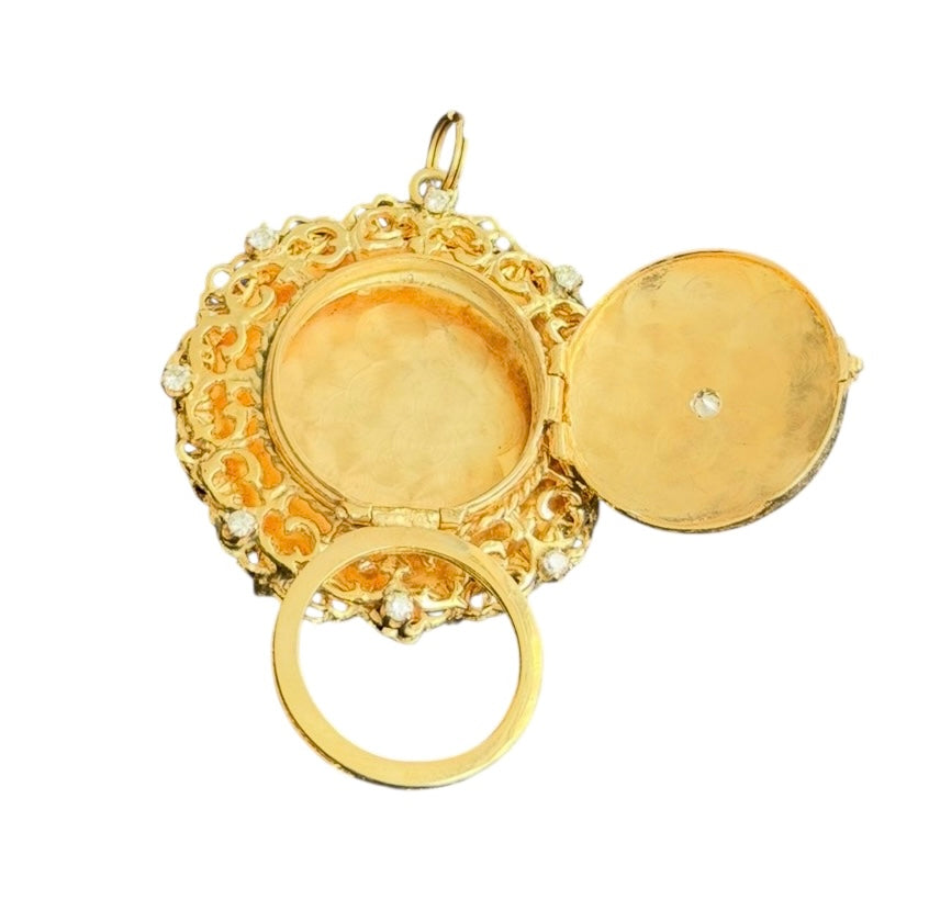 Vintage 14KT Gold & Diamond Locket Charm