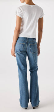 AMO Marcenia Low Boot Cut Jean in Murmur