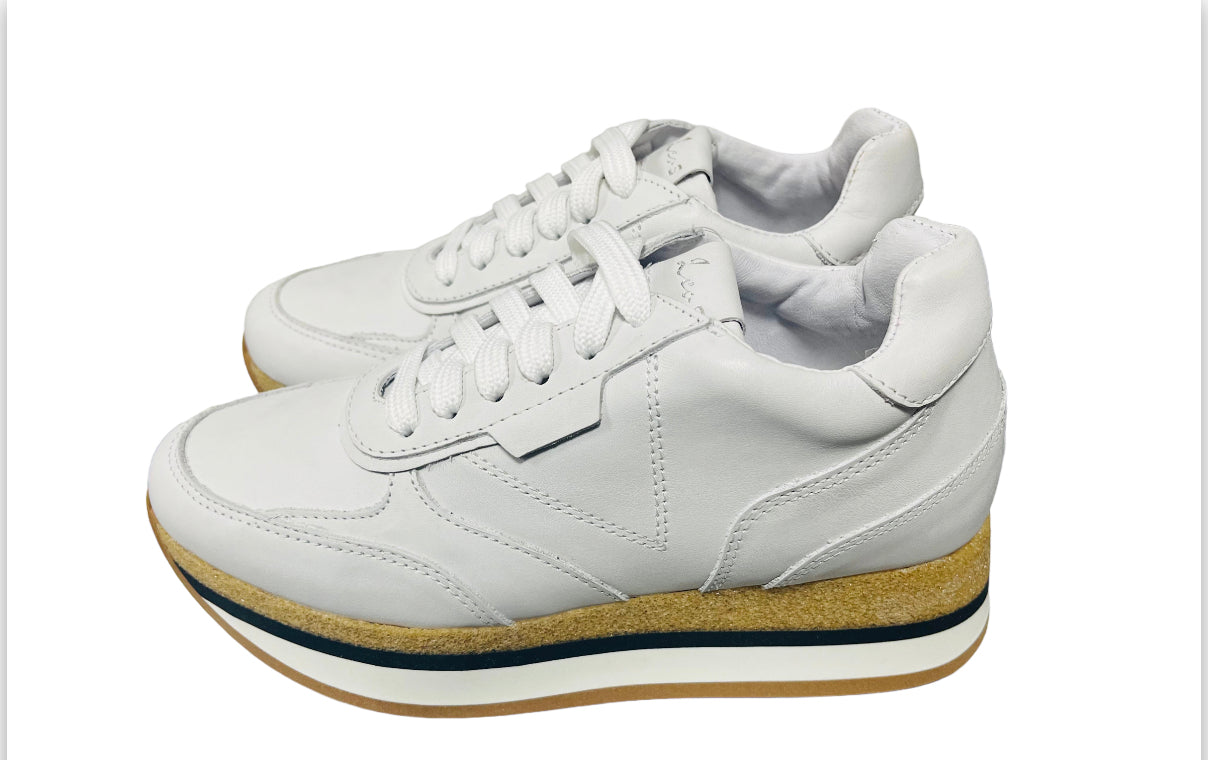 Leonardo White Leather Platform Sneaker