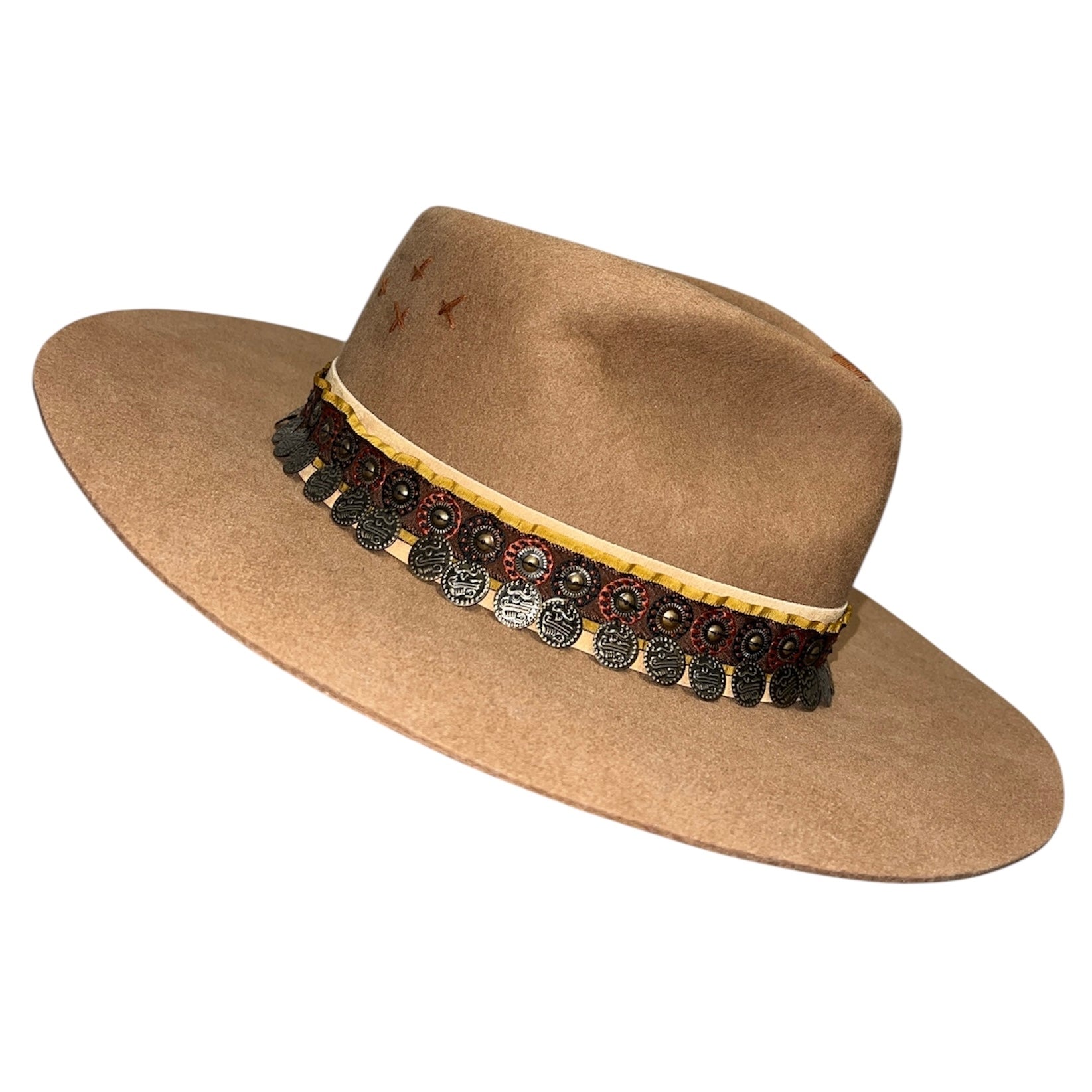 Fab Finds By Sarah Rancher Hat in Camel/Coins