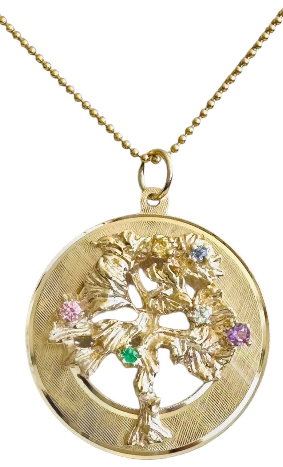 Multicolor Sapphire Tree of Life Charm