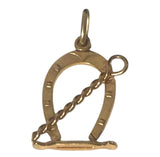 Vintage 18KT Gold Crop & Stirrup Charm