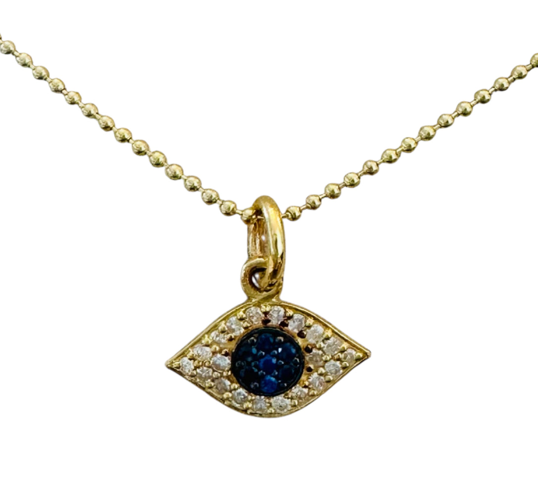 S.Row Designs Diamond & Sapphire Evil Eye Charm