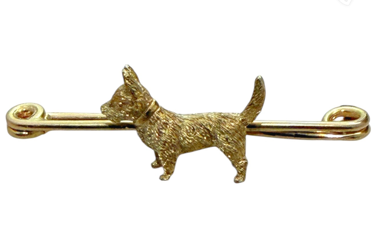 Vintage 14KT Gold Terrier Pin/Brooch