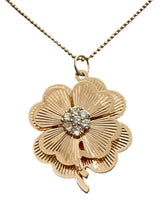 14KT Gold Vintage Clover Charm with Diamonds
