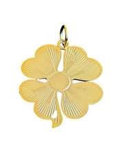 Vintage 14KT Gold Engine Turned Clover Charm