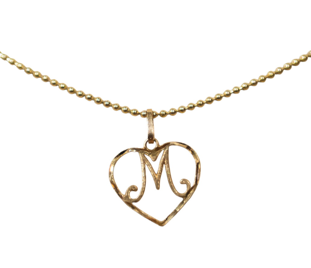 14KT Gold Vintage M Charm