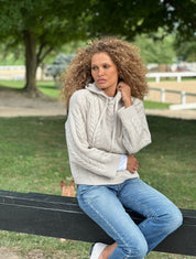 W.Cashmere Cooper Cable Knit Hoodie Pullover