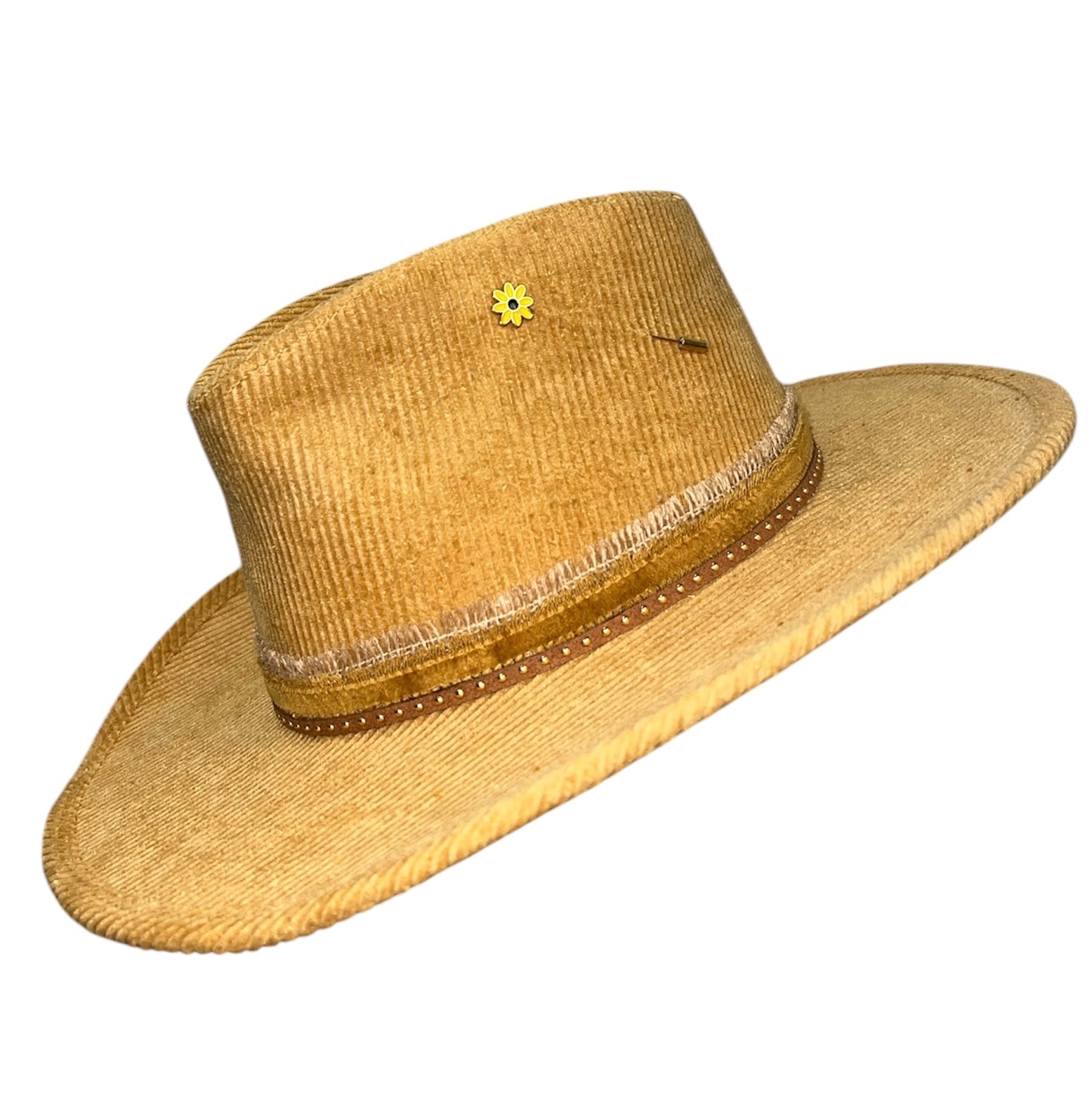Fab Finds By Sarah Rancher Hat in Corduroy Sunflower
