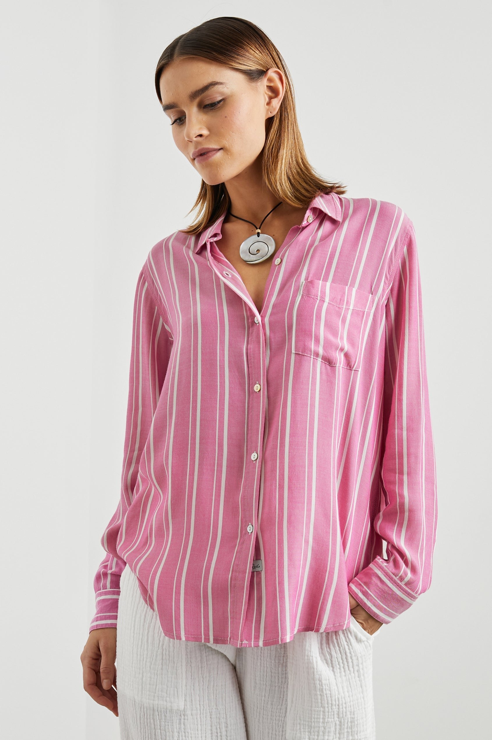 Rails Gaia Shirt in Berry Stripe