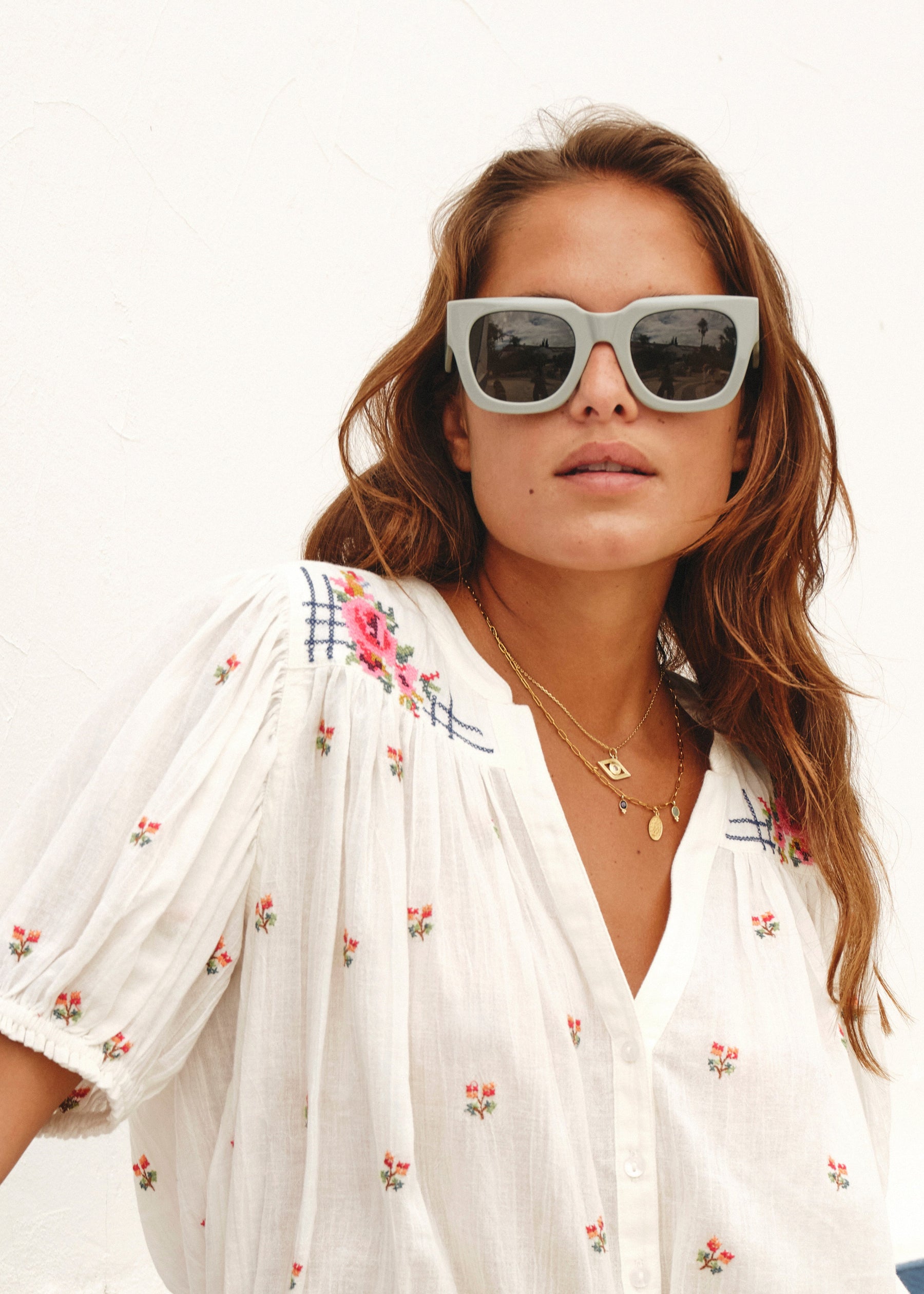 M.A.B.E. Harlie Embroidered S/S Top