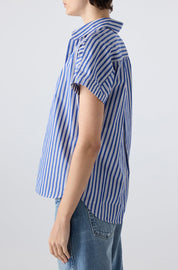 AMO Gael Shirt in Sapphire/White